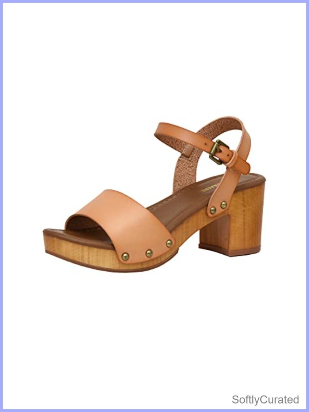 CUSHIONAIRE Sloan Faux Wood Sandal Vegan Leather Comfort Foam